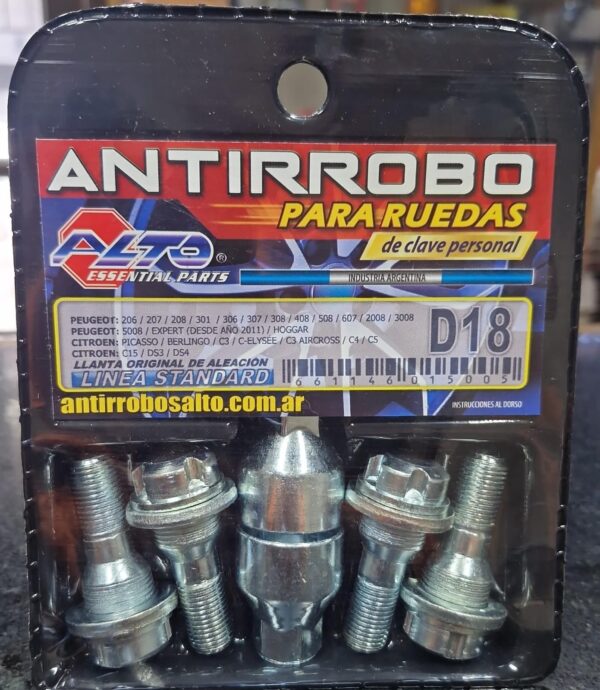 TUERCAS ANTIRROBO ALTO PEUGEOT CITROEN - Imagen 1