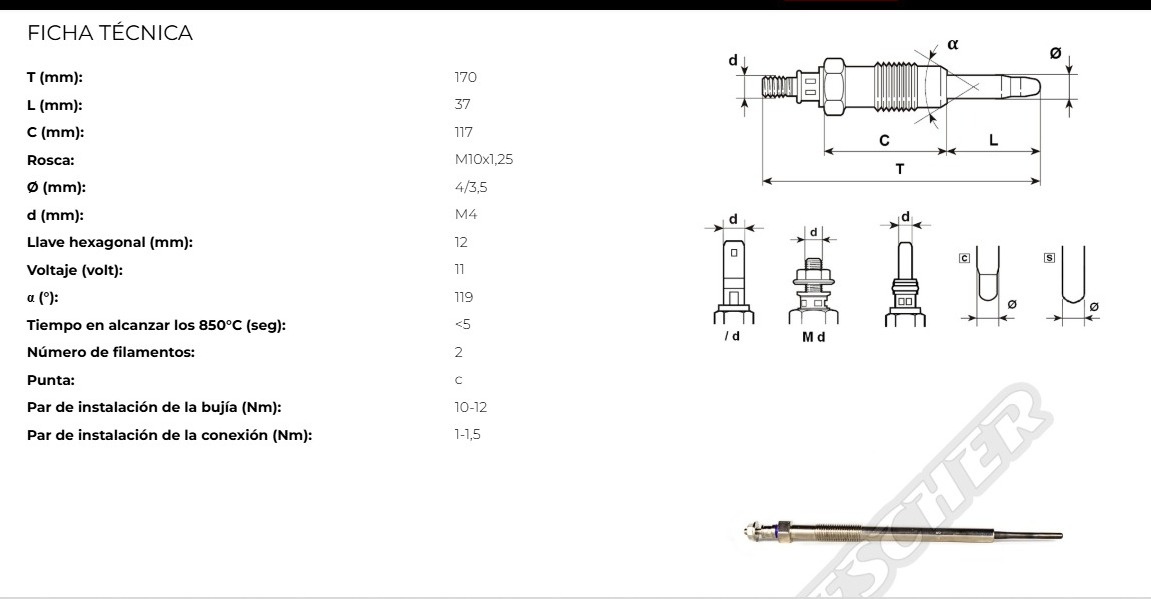 WhatsApp Image 2025-08-08 at 16.27.49 BUJIAS HESCHER INCANDESCENTES*HC505 - Imagen 1