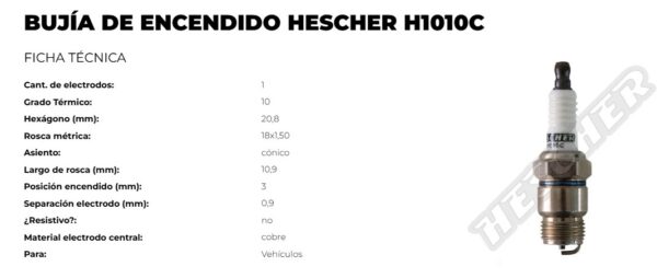 BUJIAS HESCHER CHISPA FORD = F14YC - Imagen 1