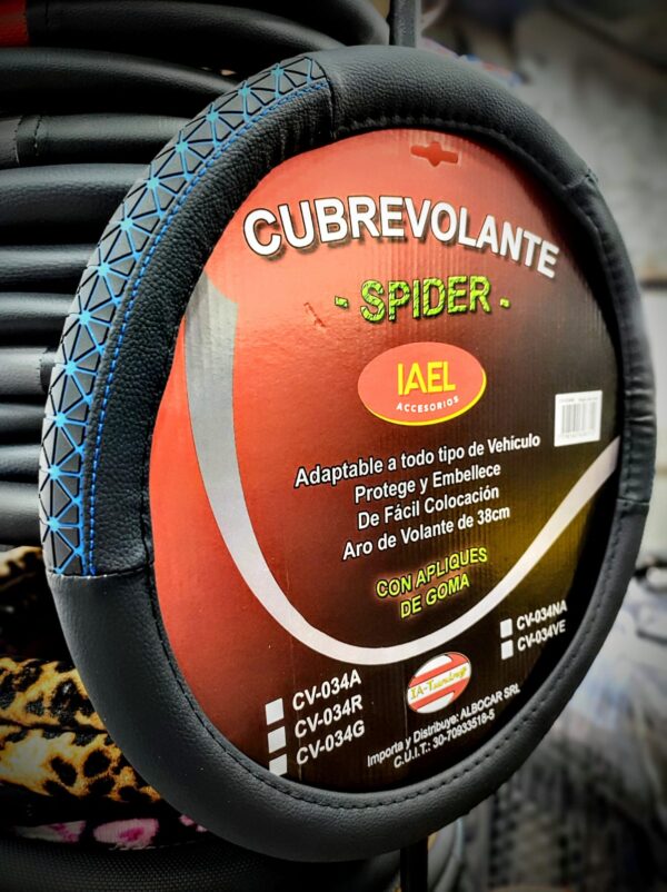 CUBRE VOLANTE SPIDER (AZUL,GRIS,ROJO) - Imagen 1